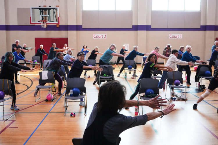 Playing hip-hop or Doris Day, older exercise instructors can speak their peers' language